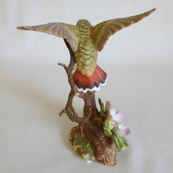 1995 ALLEN’S HUMMINGBIRD & BABIES WITH NOOTKA ROSE PORCELAIN BRONZE FIGURE USED - Picture 4 of 14